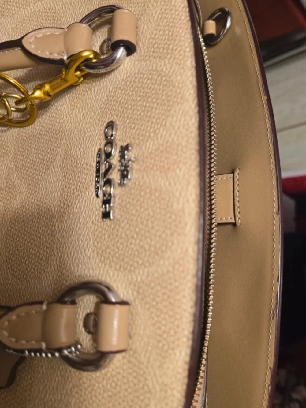 Coach Beige Top-Handle Satchel